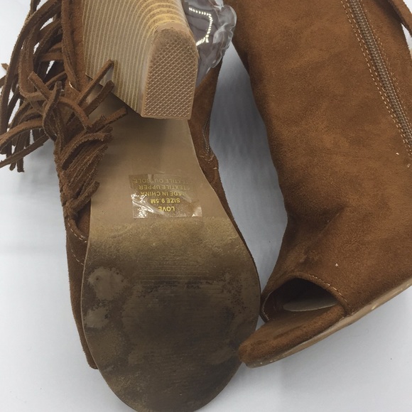 Coconuts by Matisse Tan Open Toe Booties Sz 9.5 - Picture 5 of 8